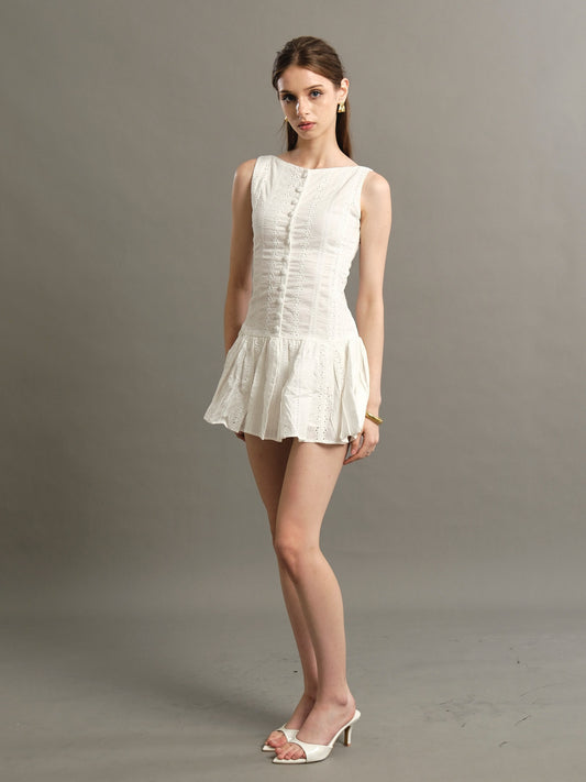 Emmeline Milkmaid Dress - White