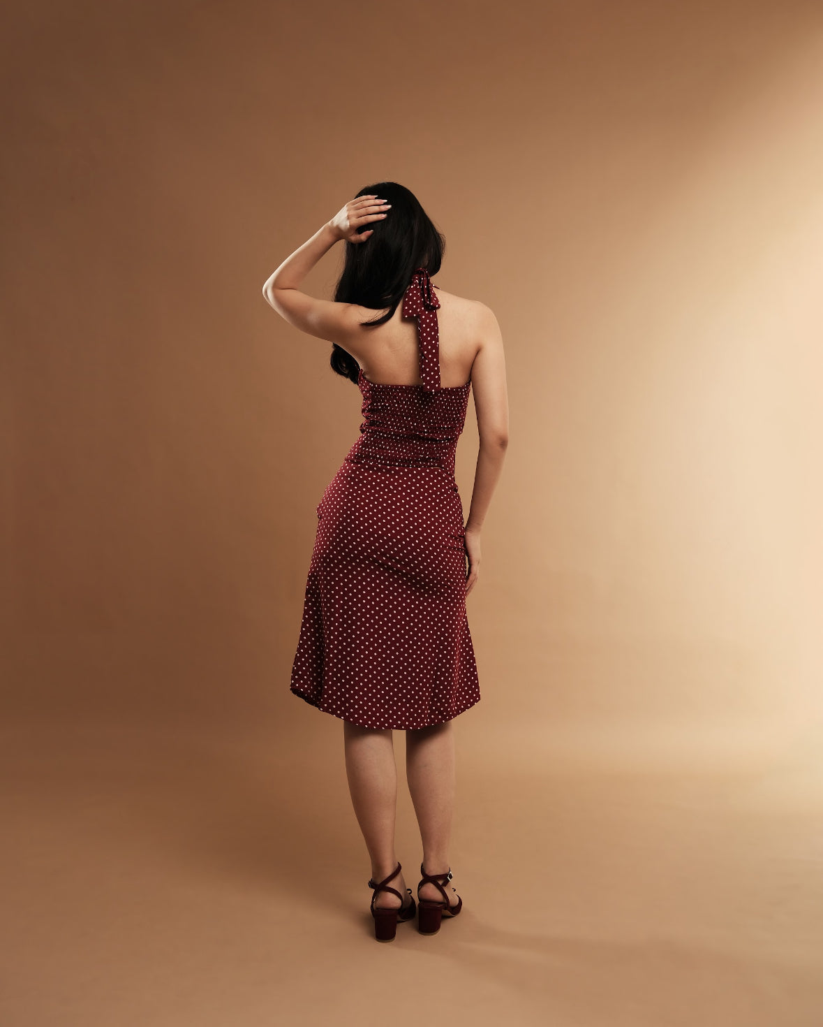 Shay Midi Skirt - Polka Dot - Maroon