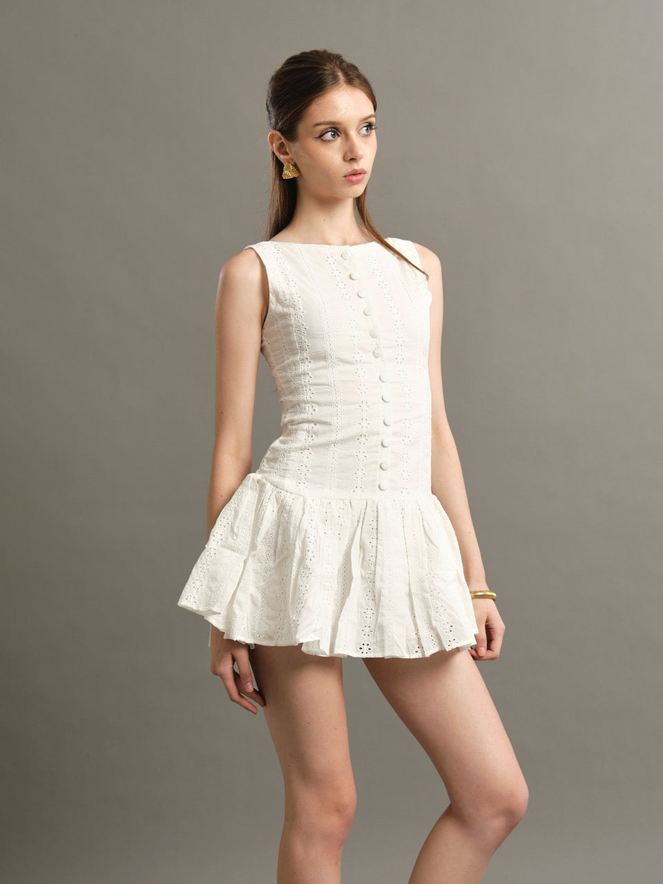 Emmeline Milkmaid Dress - White