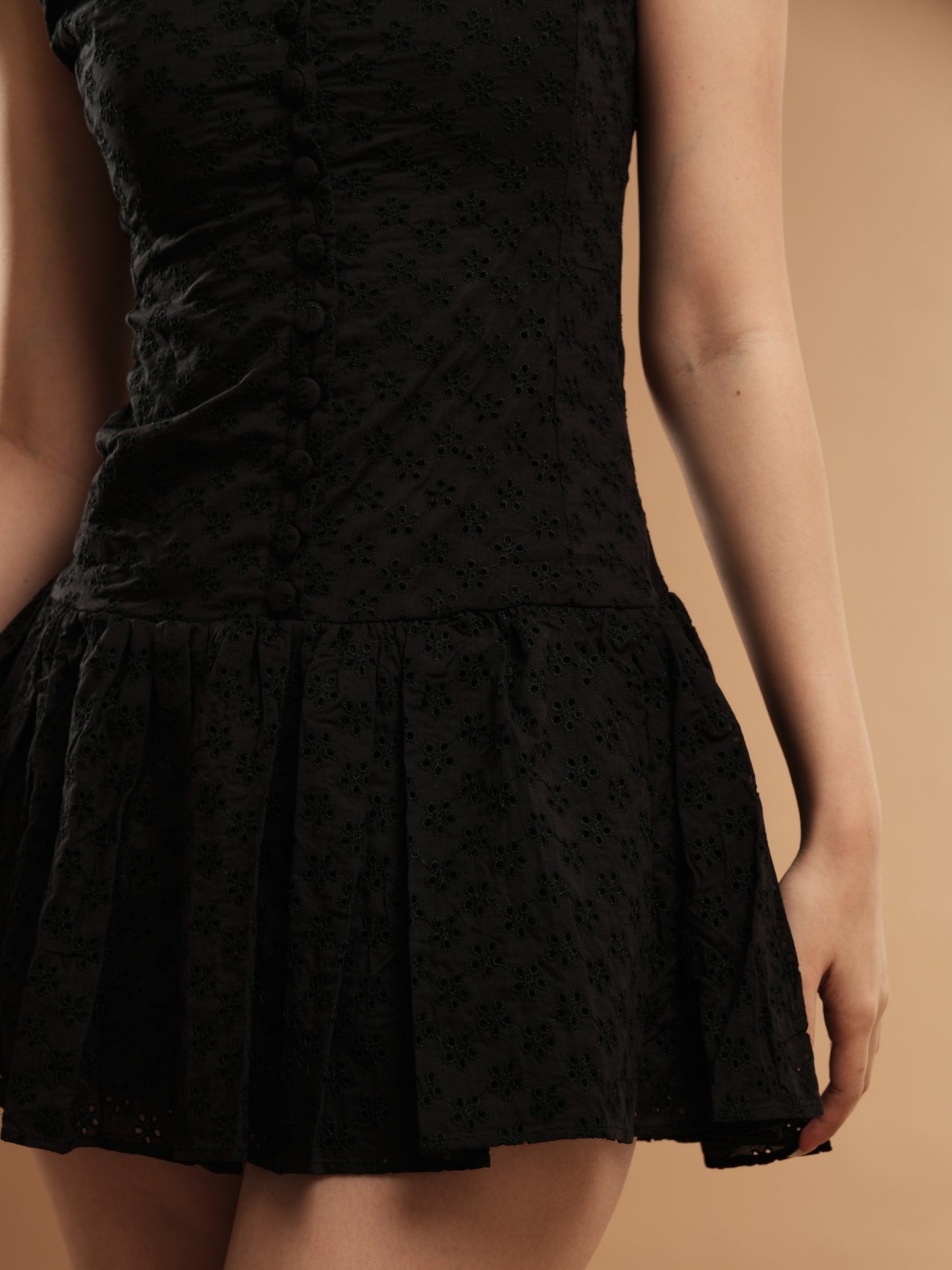 Emmeline Milkmaid Dress - Black