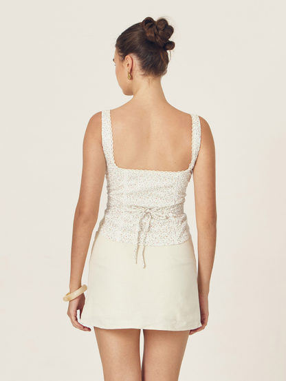 Emily Top - Ivory Floral