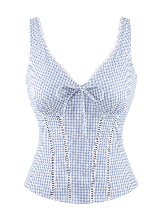 Emily Top - Coastal Gingham
