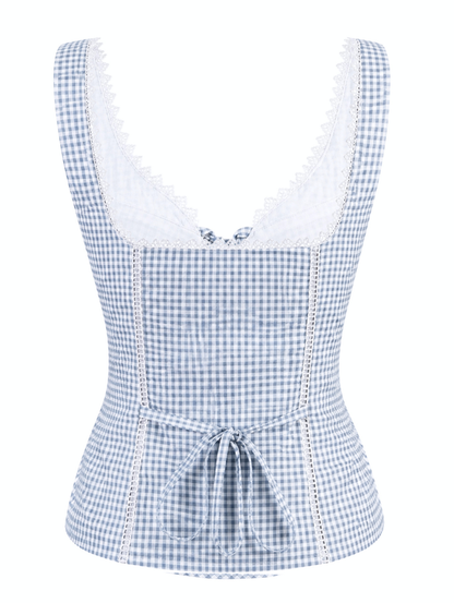 Emily Top - Coastal Gingham