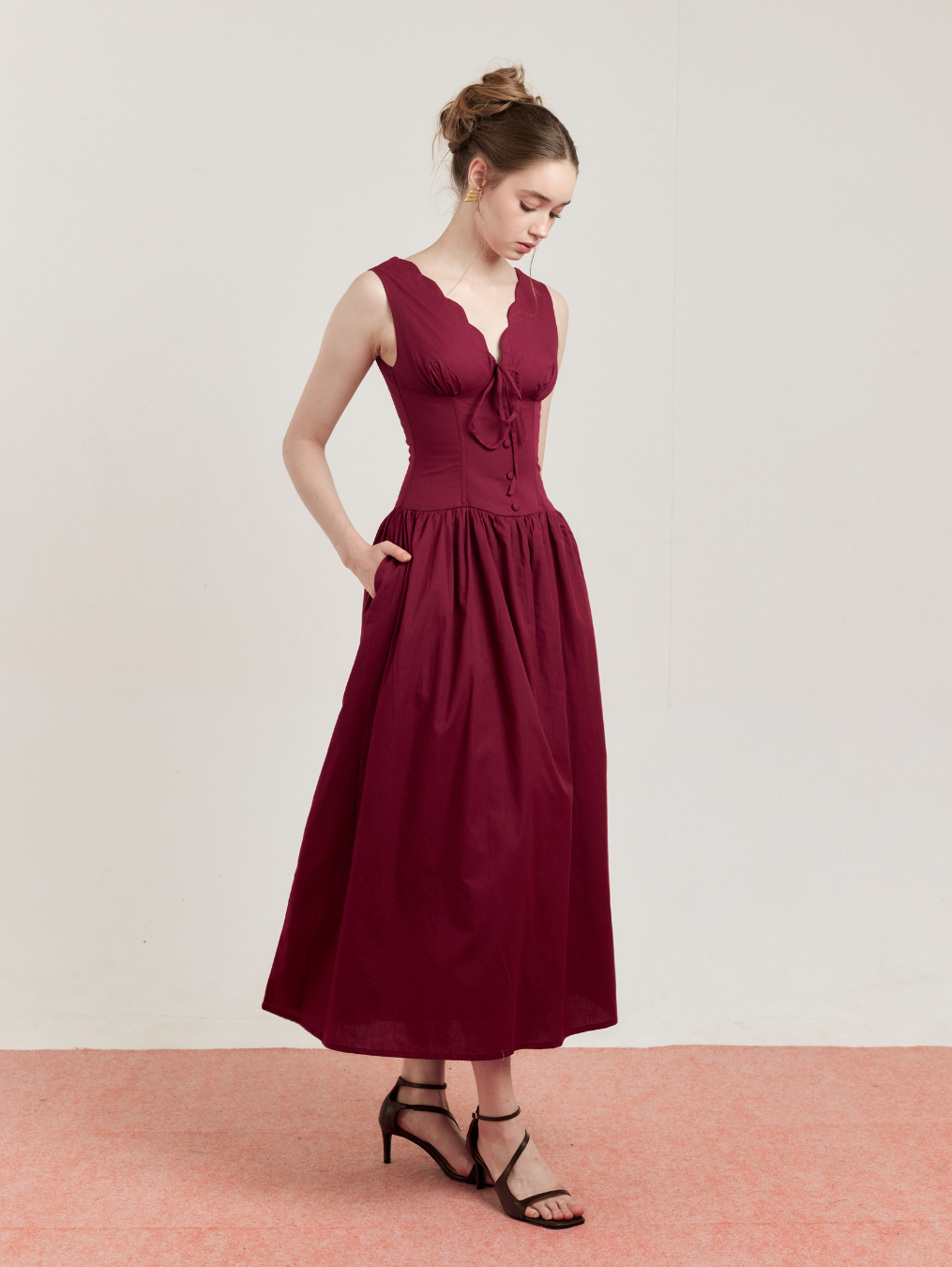 Clementine Dress - Maroon