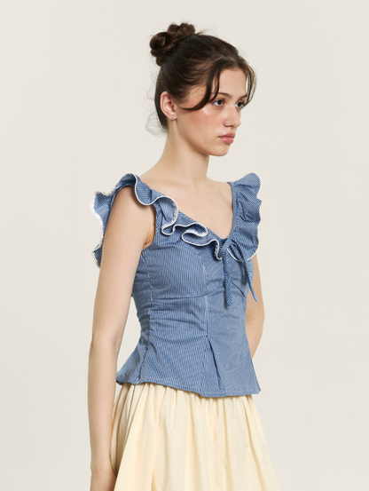 Irish Top - Navy Stripes