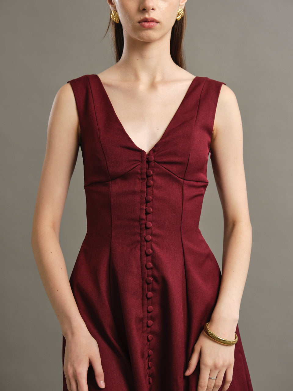 Elizabeth Dress - Maroon
