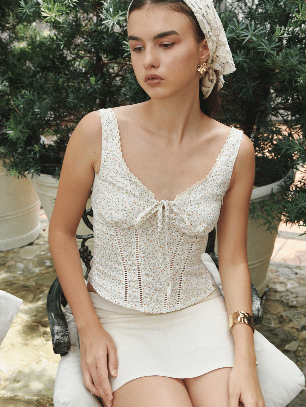 Emily Top - Ivory Floral