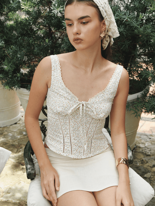 Emily Top - Ivory Floral