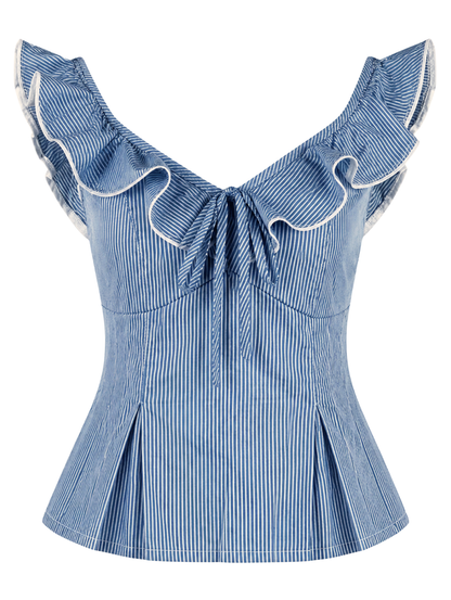 Irish Top - Navy Stripes