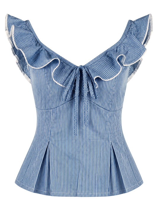 Irish Top - Navy Stripes