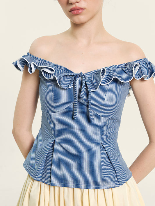 Irish Top - Navy Stripes