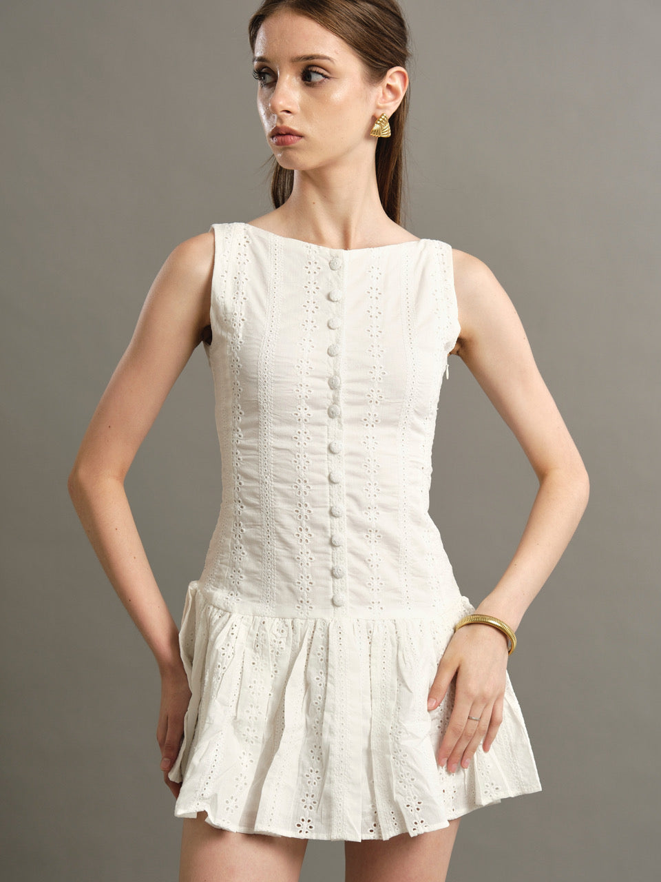 Emmeline Milkmaid Dress - White