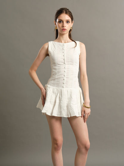 Emmeline Milkmaid Dress - White