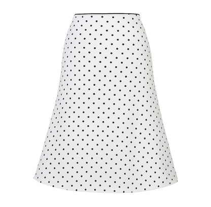 Shay Midi Skirt - Polka Dot - White