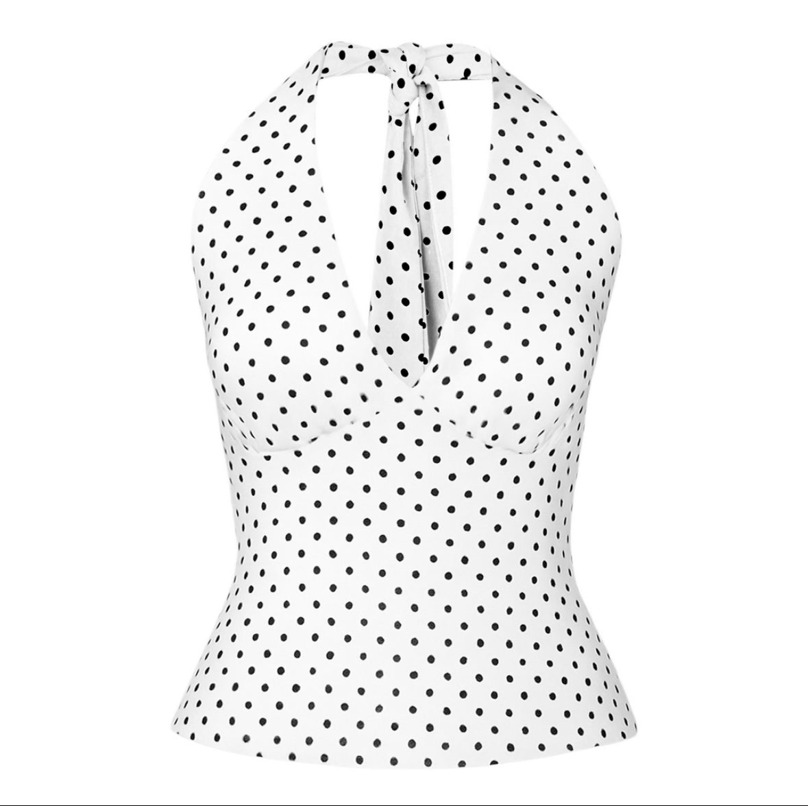 Kelly Top - Polka Dot - White