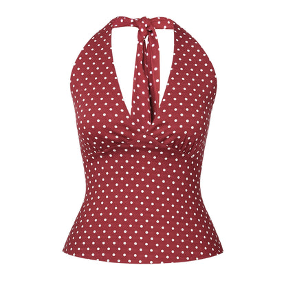 Kelly Top - Polka Dot - Maroon