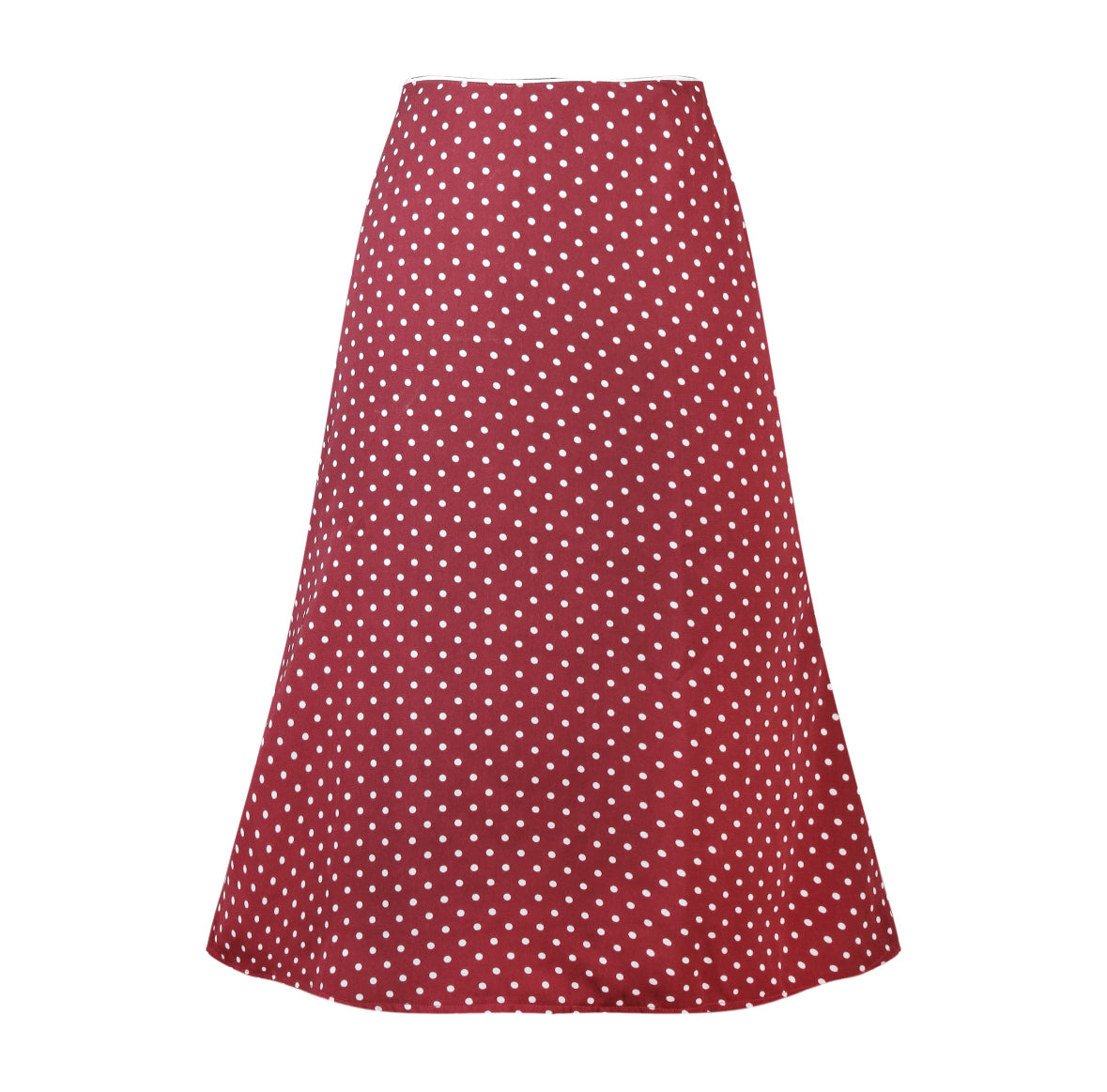 Shay Midi Skirt - Polka Dot - Maroon