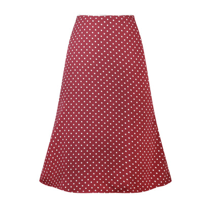 Shay Midi Skirt - Polka Dot - Maroon