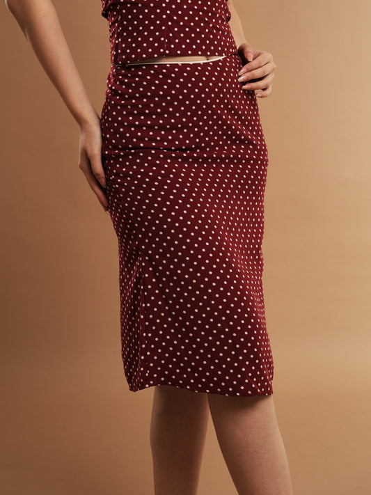 Shay Midi Skirt - Polka Dot