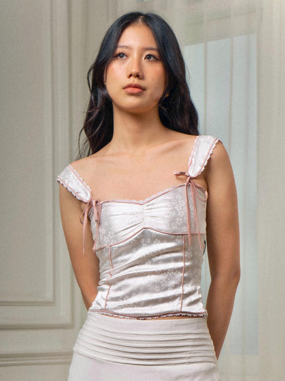 Gigi Top - White Satin
